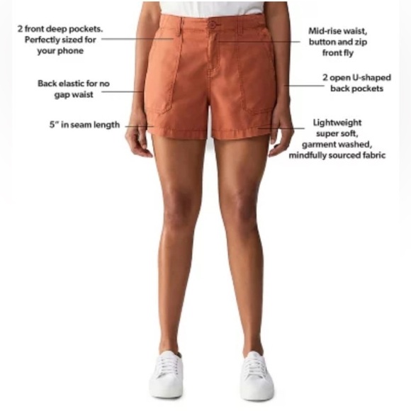 Social Standard by Sanctuary Women's Orange Casual Fortune Shorts Size Small - Picture 14 of 14